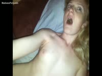 Fresh-faced young teen struggles through her first scat eating experience in this instant classic